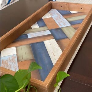 Pier 1 Farmhouse Large Wooden Tray